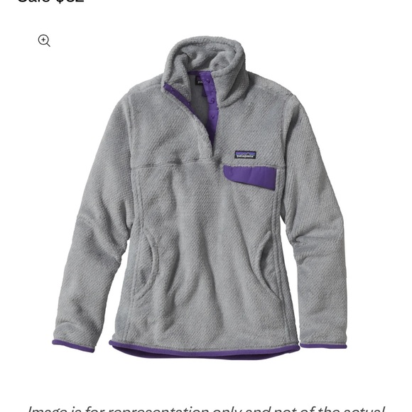 Patagonia Tops - Patagonia Gray and Purple Snap-T Fleece